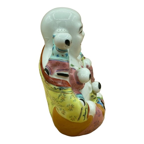 Vintage Chinese Porcelain Happy Buddha Statue With 5 Children READ - Picture 5 of 12